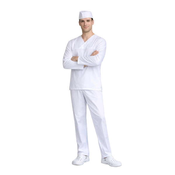 Komplet piekarski masarski męski biały długi rękaw roz.3XL